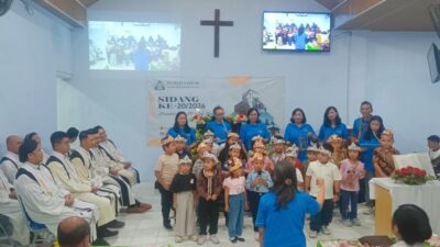 Musik Angklung Anak-anak TK Hidupkan Sidang Gereja di Mojosari